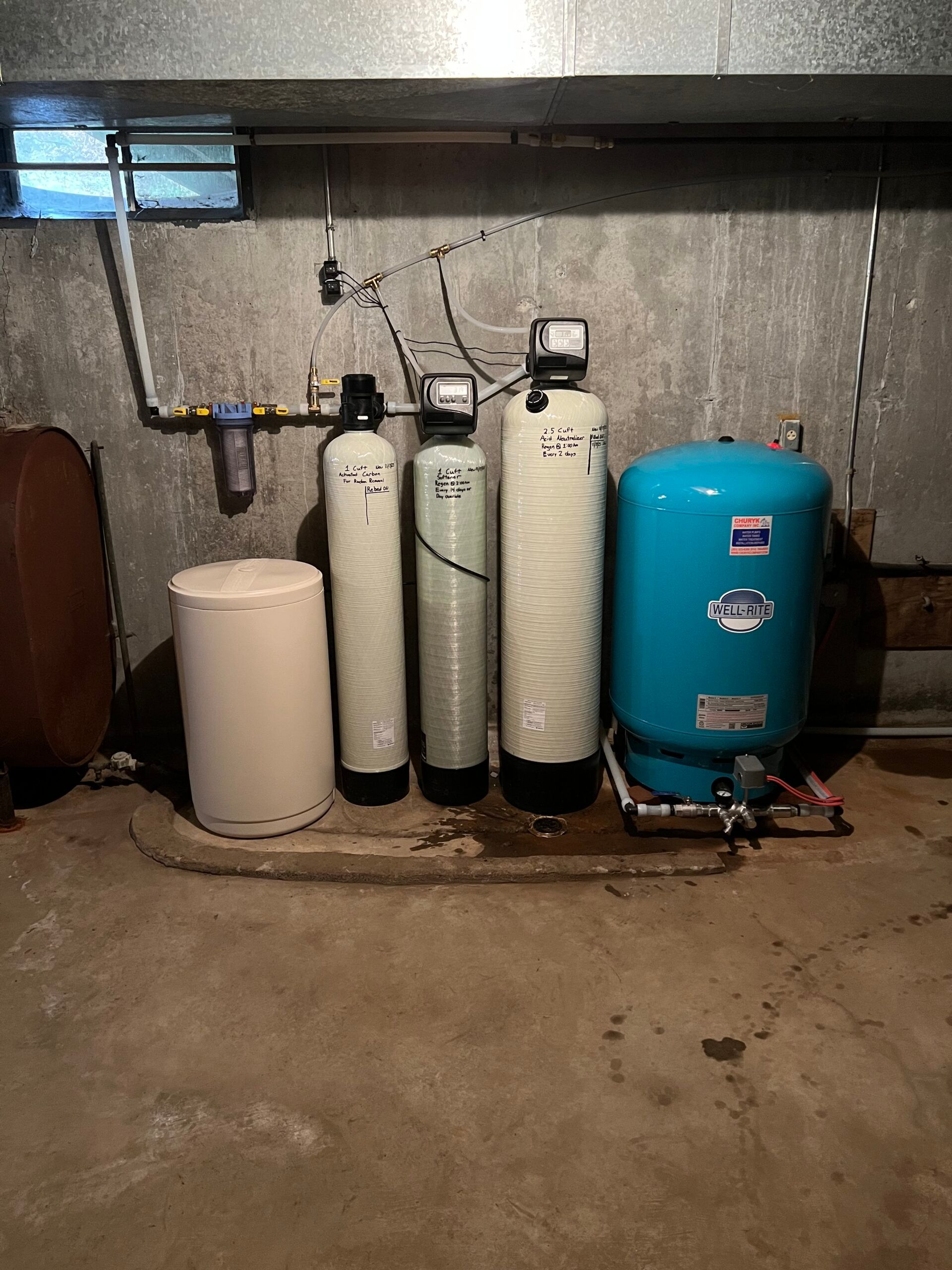 Churyk Company Home Well Water systems including pumps, filtration and tanks