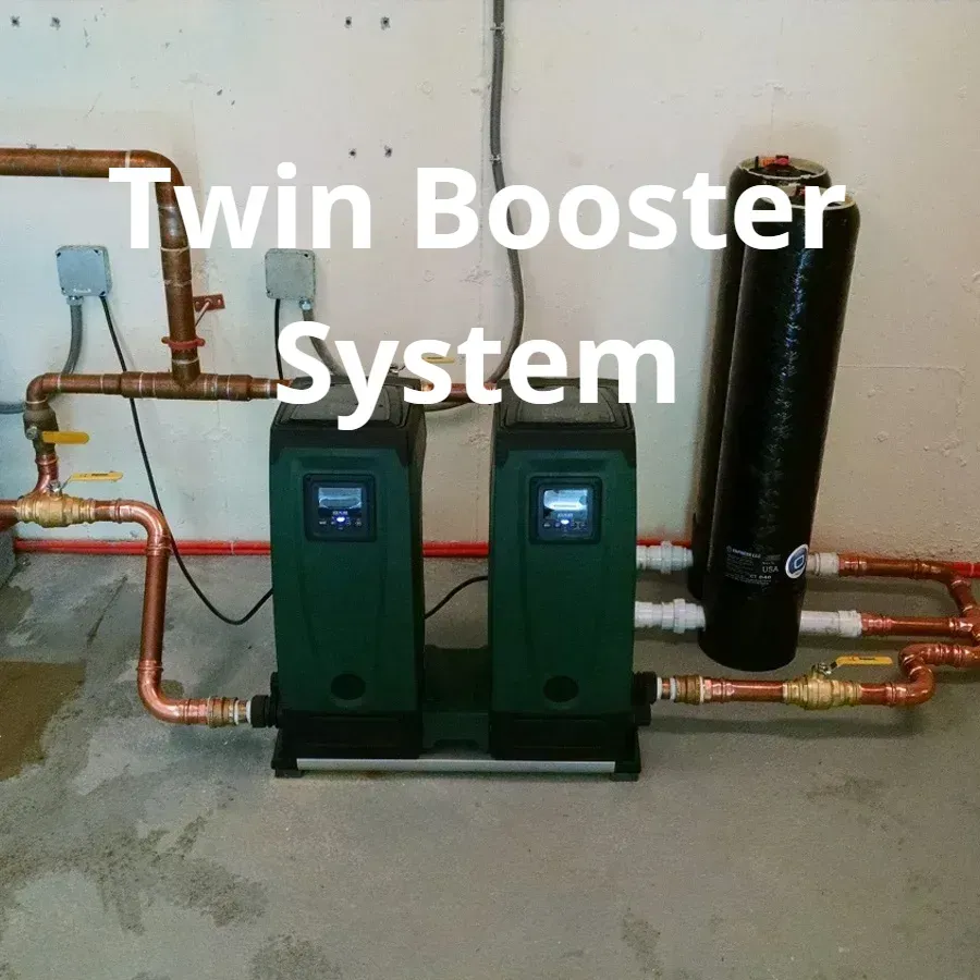 Well water twin booster system