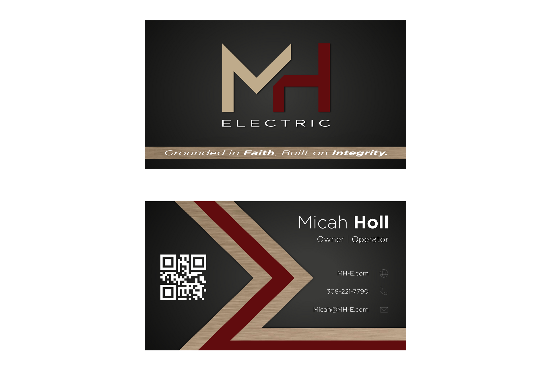 The front and back of a business card for micah holl