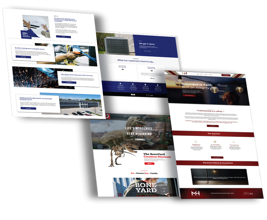 A bunch of brochures are stacked on top of each other on a white background.