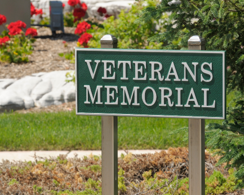 veterans memorial sign