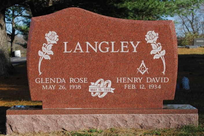 red double headstone 