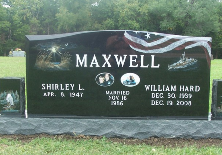 flag monument with double vases