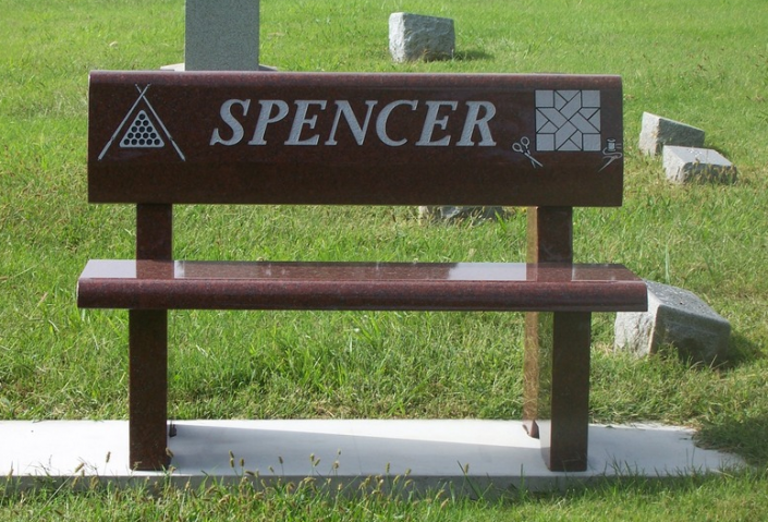engraved bench memorial