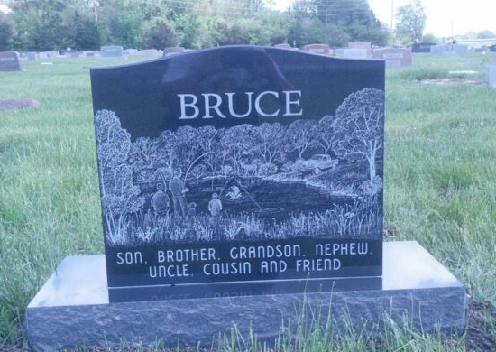 engraved upright monument