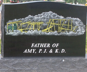 black engraved monument