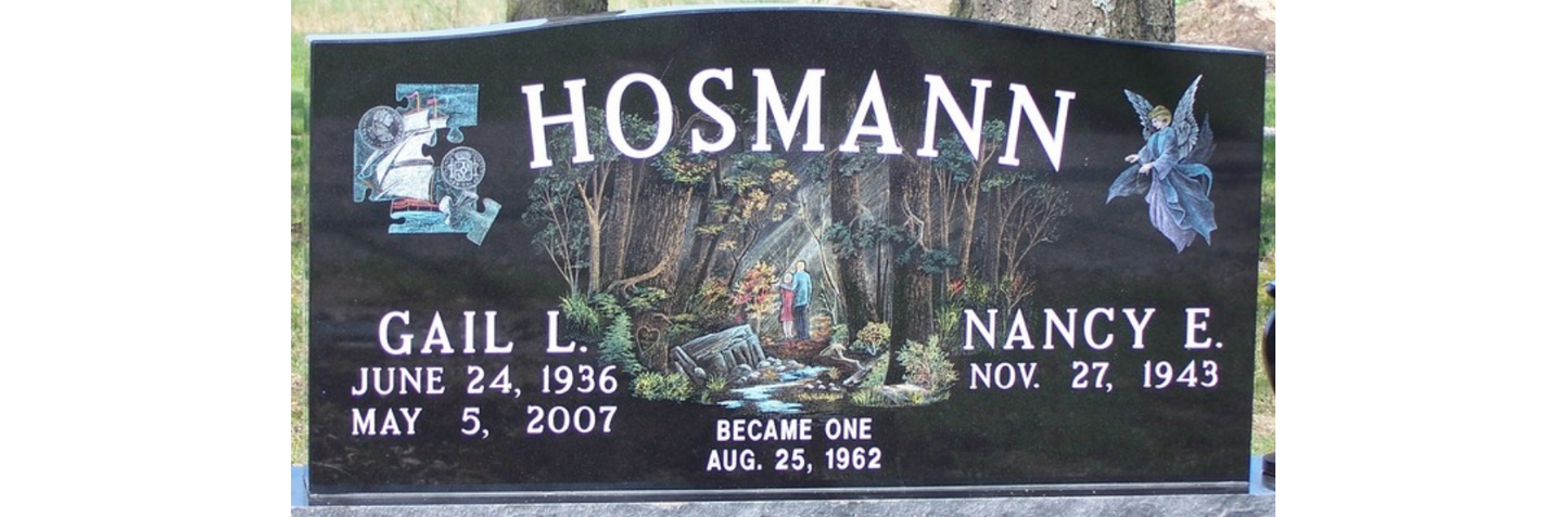 colorful engraved custom headstone