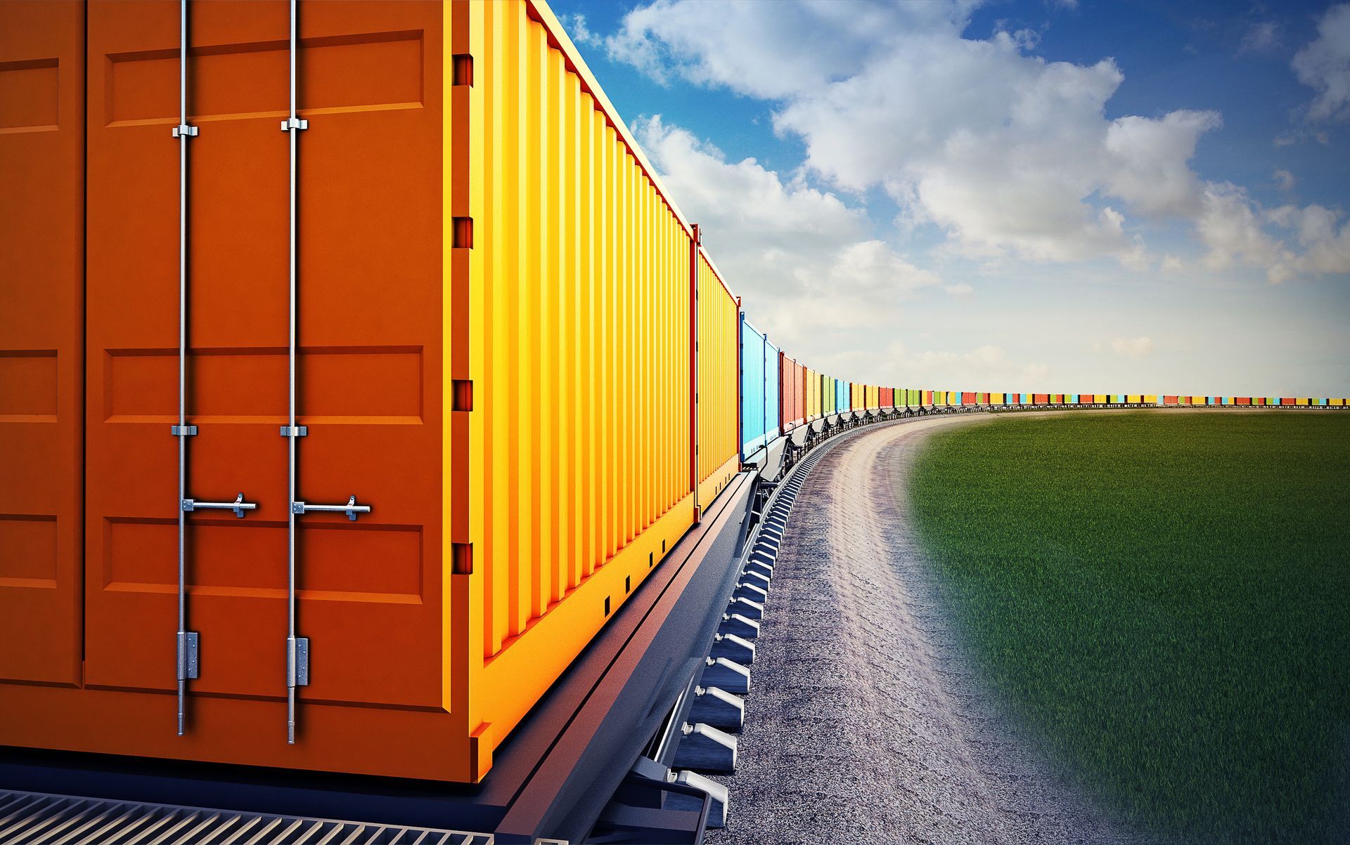 Train of Shipping Containers