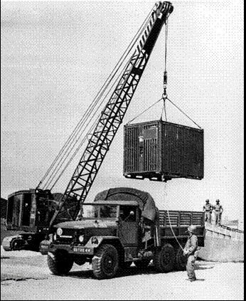 Black and white Conex container military image