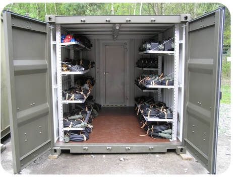 Shipping container used for storage