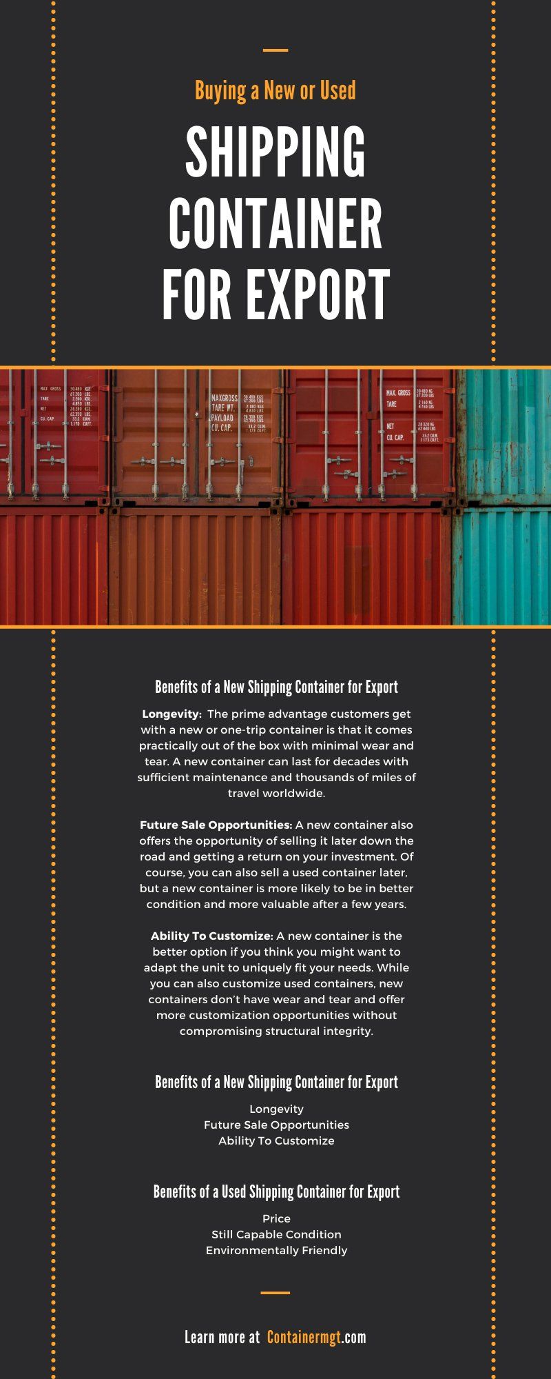 Buying a New or Used Shipping Container for Export