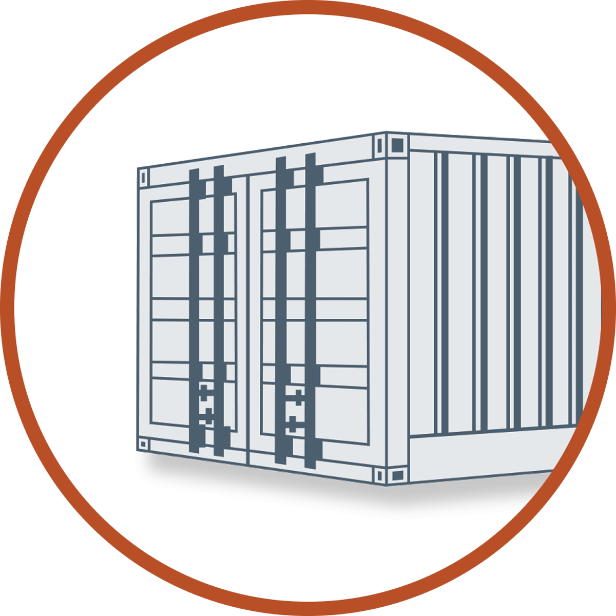 Graphic showing shipping container door facing position