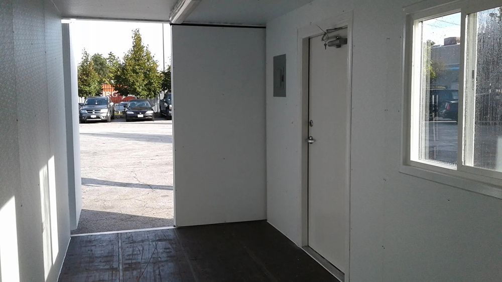 Fabricated Container With Finished Inside Walls, Window & Personnel Door Install