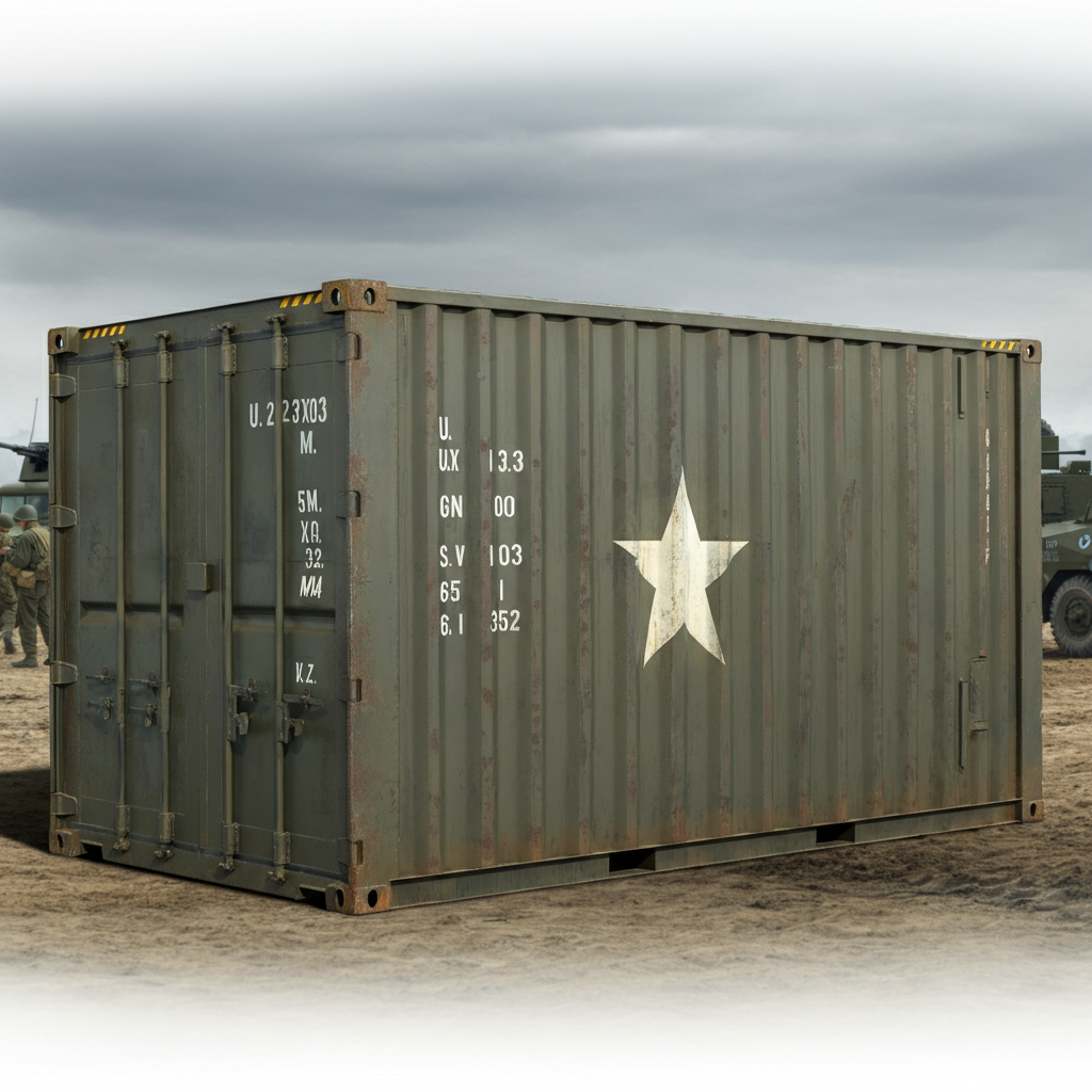 20-foot shipping container used by the US military during the Korean War