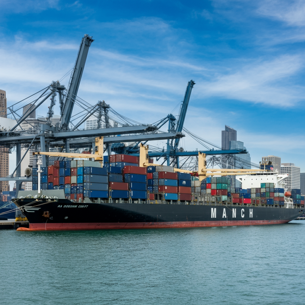Container Ship at Port of Huston 