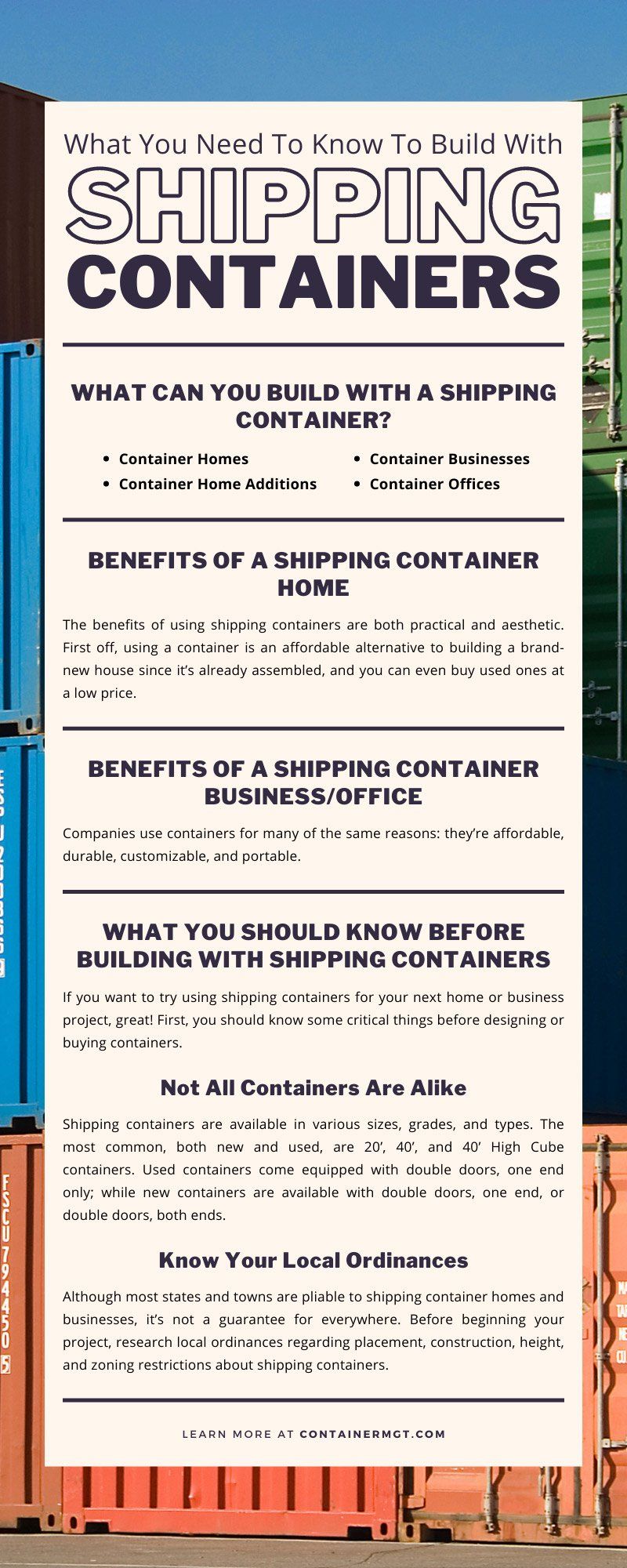 What You Need To Know To Build With Shipping Containers