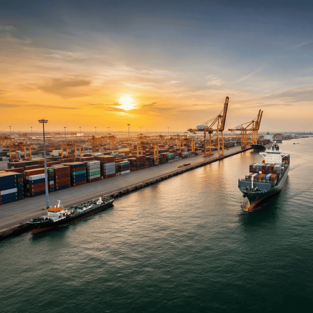 Shipping Container at Port of Houston ;