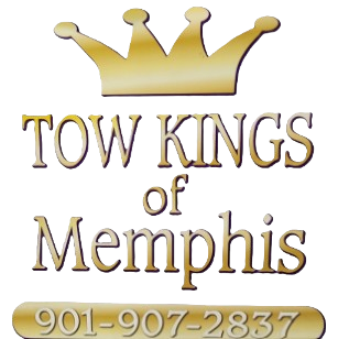 Gold crown logo for Tow Kings of Memphis with phone number 901-907-2837