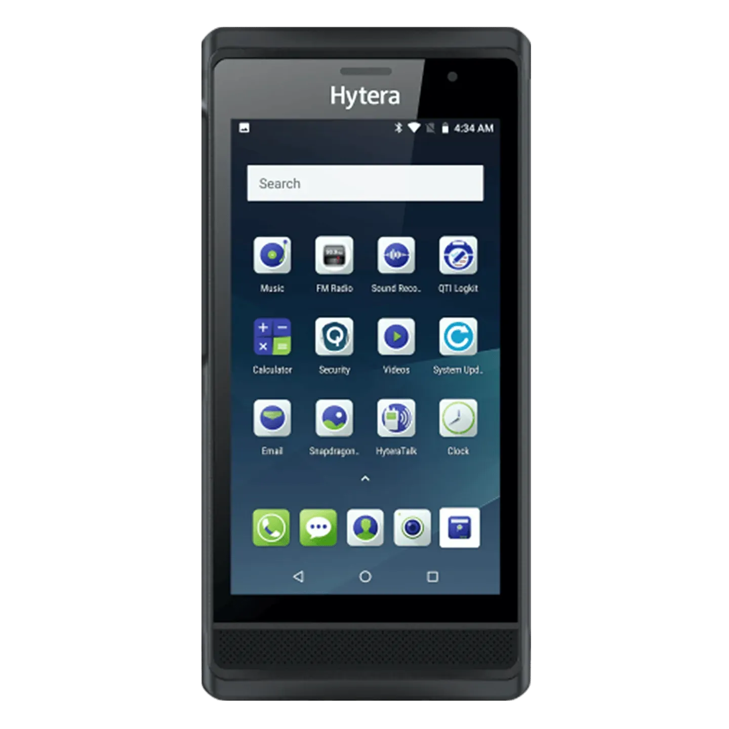 A hytera phone with a lot of icons on the screen