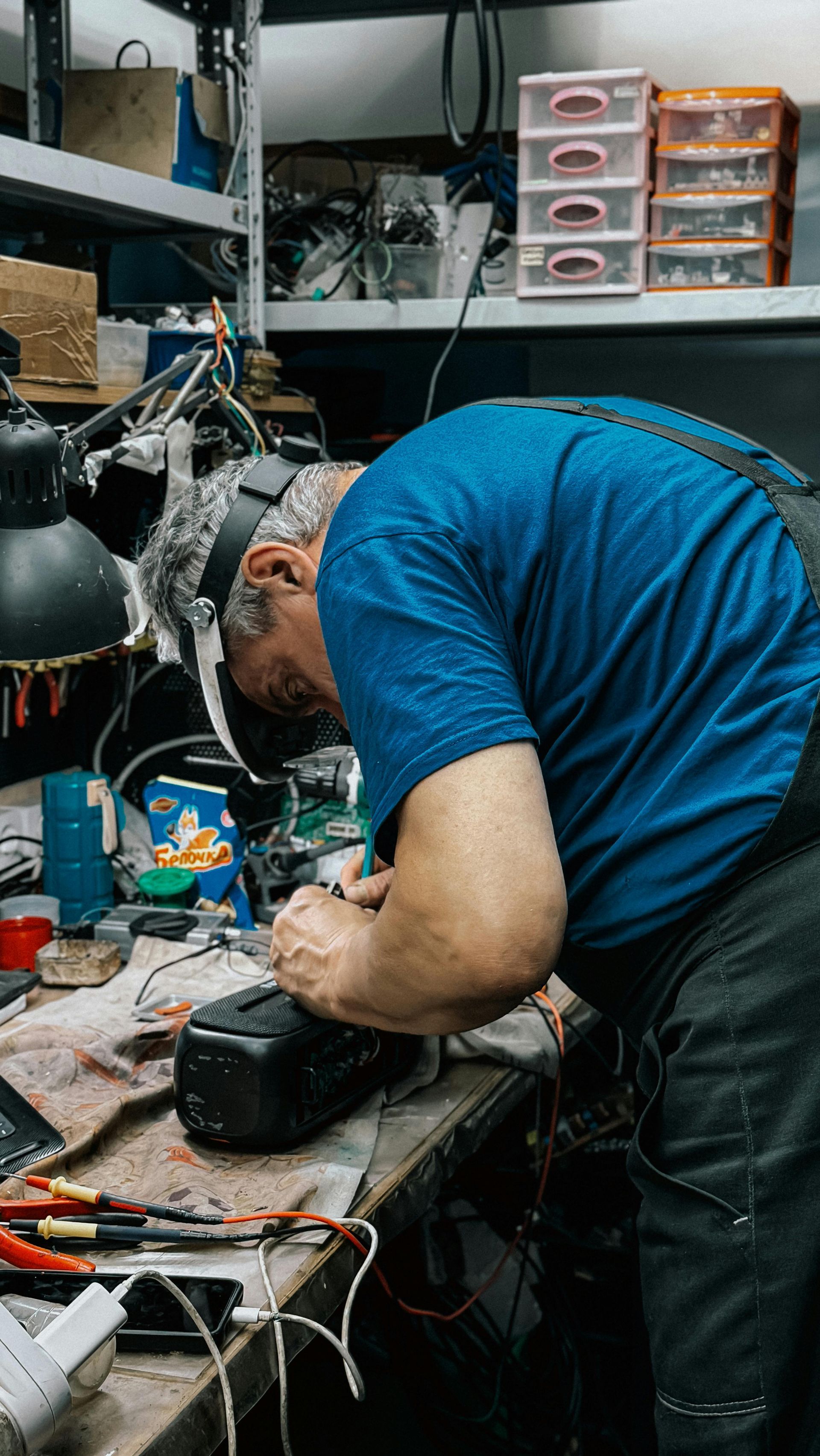 electrician repairing object