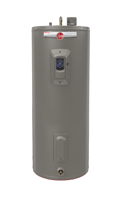 Rheem's Smart Electric Water Heater with a logo of bradford white