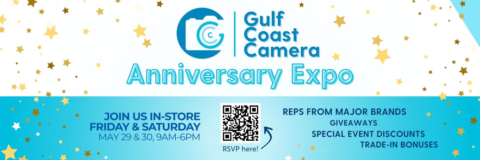 Gulf Coast Camera Anniversary Expo Event May 29-39 