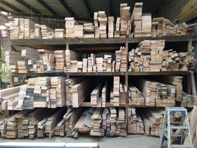 Lumbers are kept in the rack