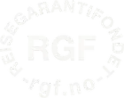 En hvit logo med ordet rgf i en sirkel på hvit bakgrunn.