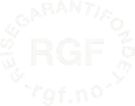 En hvit logo med ordet rgf i en sirkel på hvit bakgrunn.