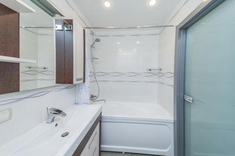 a clean and white bathroom