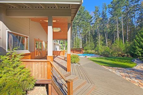 a house patio with deck