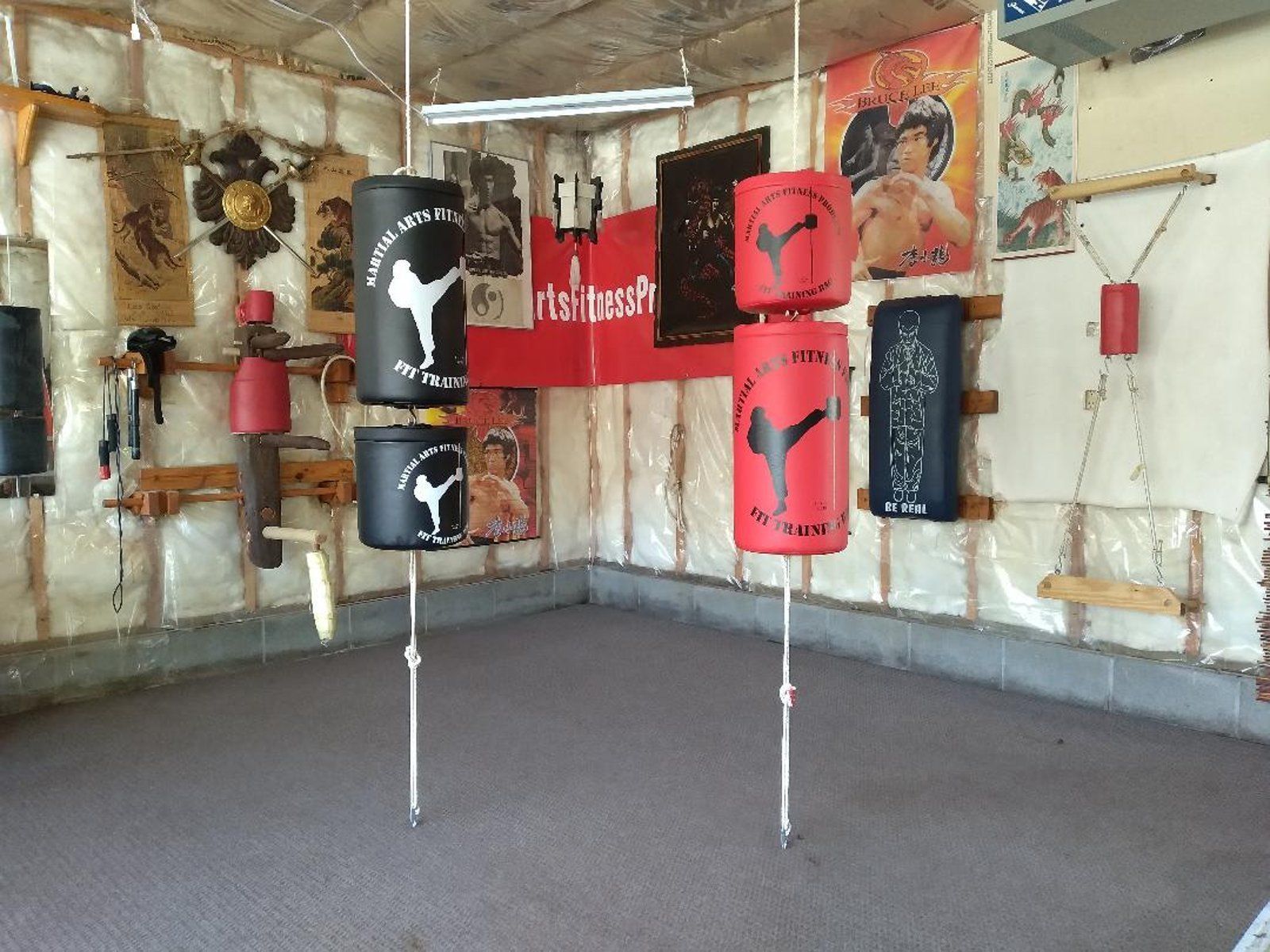 Black and red training martial arts bag