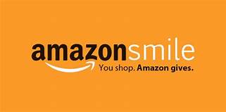 The amazon smile logo is on an orange background.