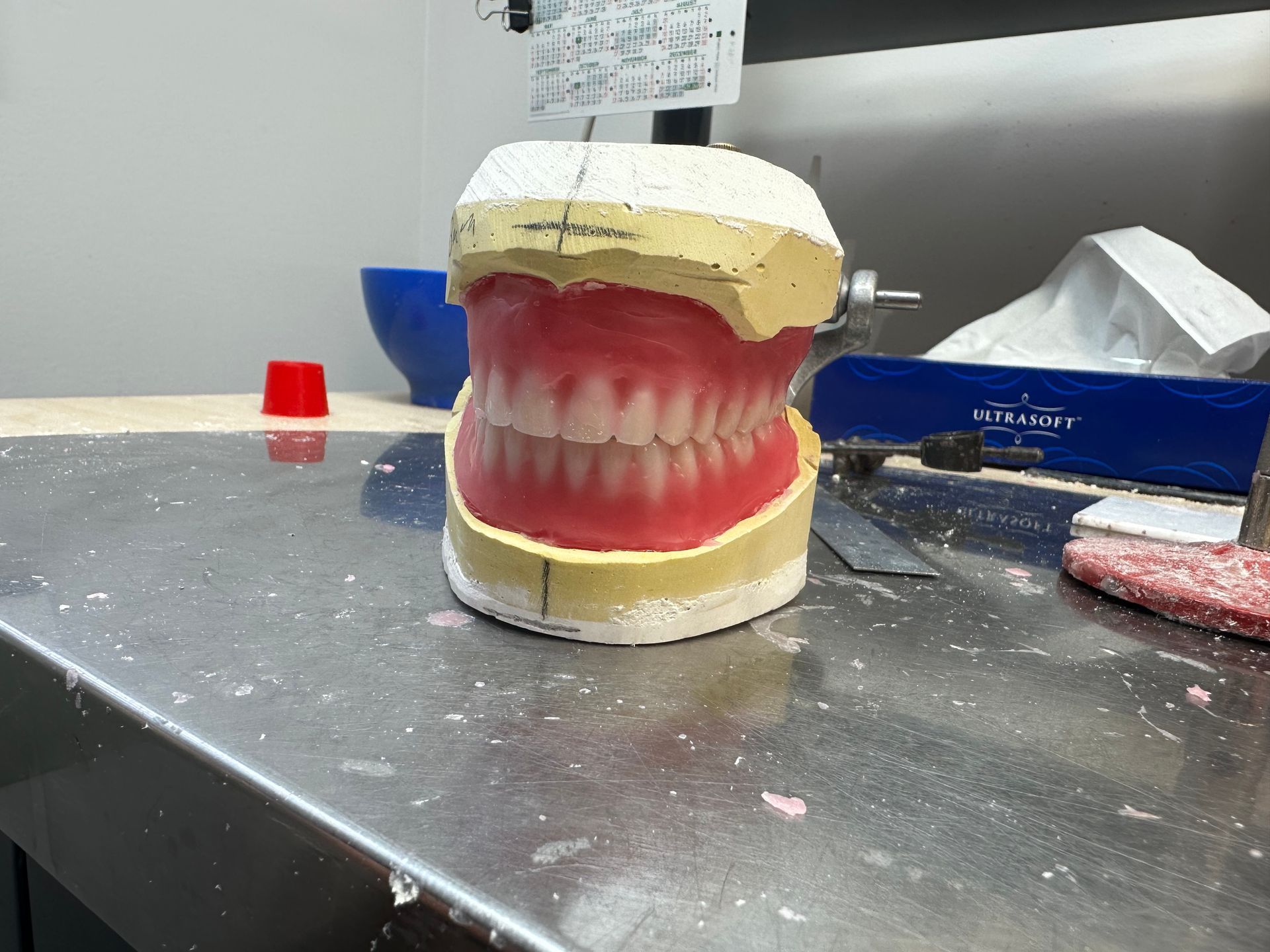 A Close Up of a Denture With White Teeth on a White Surface — ProCare Dental Australia in East Maitland, NSW