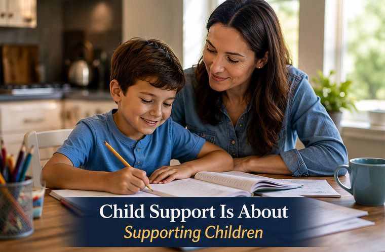 Parent helping child with homework while learning about child support in New York