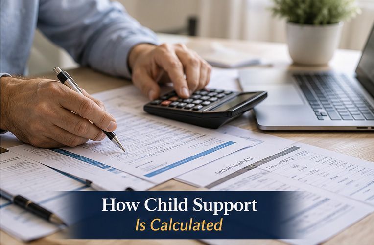 Parent reviewing financial documents related to child support calculations in New York