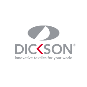 Il logo per dickson tessuti innovativi per il tuo mondo