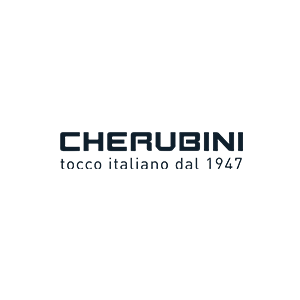 Il logo per cherubini tocco italiano dal 1947 è su sfondo bianco.