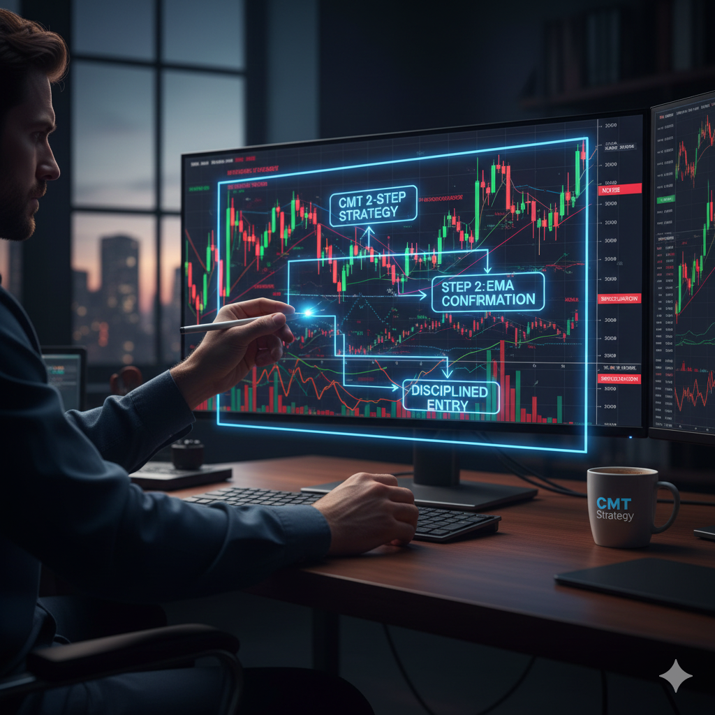 CMT Futures Chart: 2-Step Reversal Strategy with RSI Divergence and EMA confirmation
