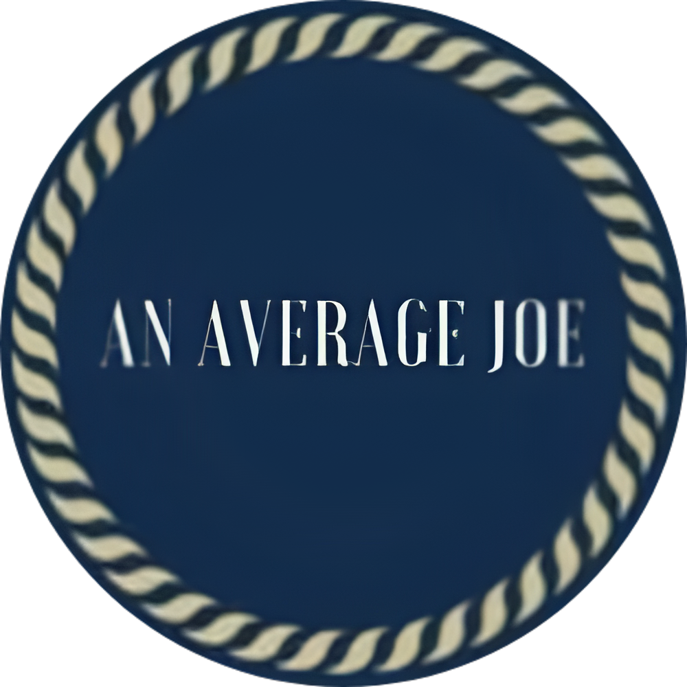 Dark blue circle with white text 