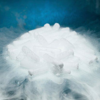 Dry ice submerged in water in Dumbo, NY Dry ice submerged in water in Dumbo, NY