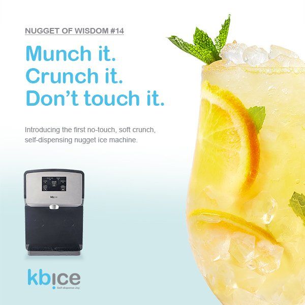 An advertisement for a nugget of wisdom # 14 ice machine