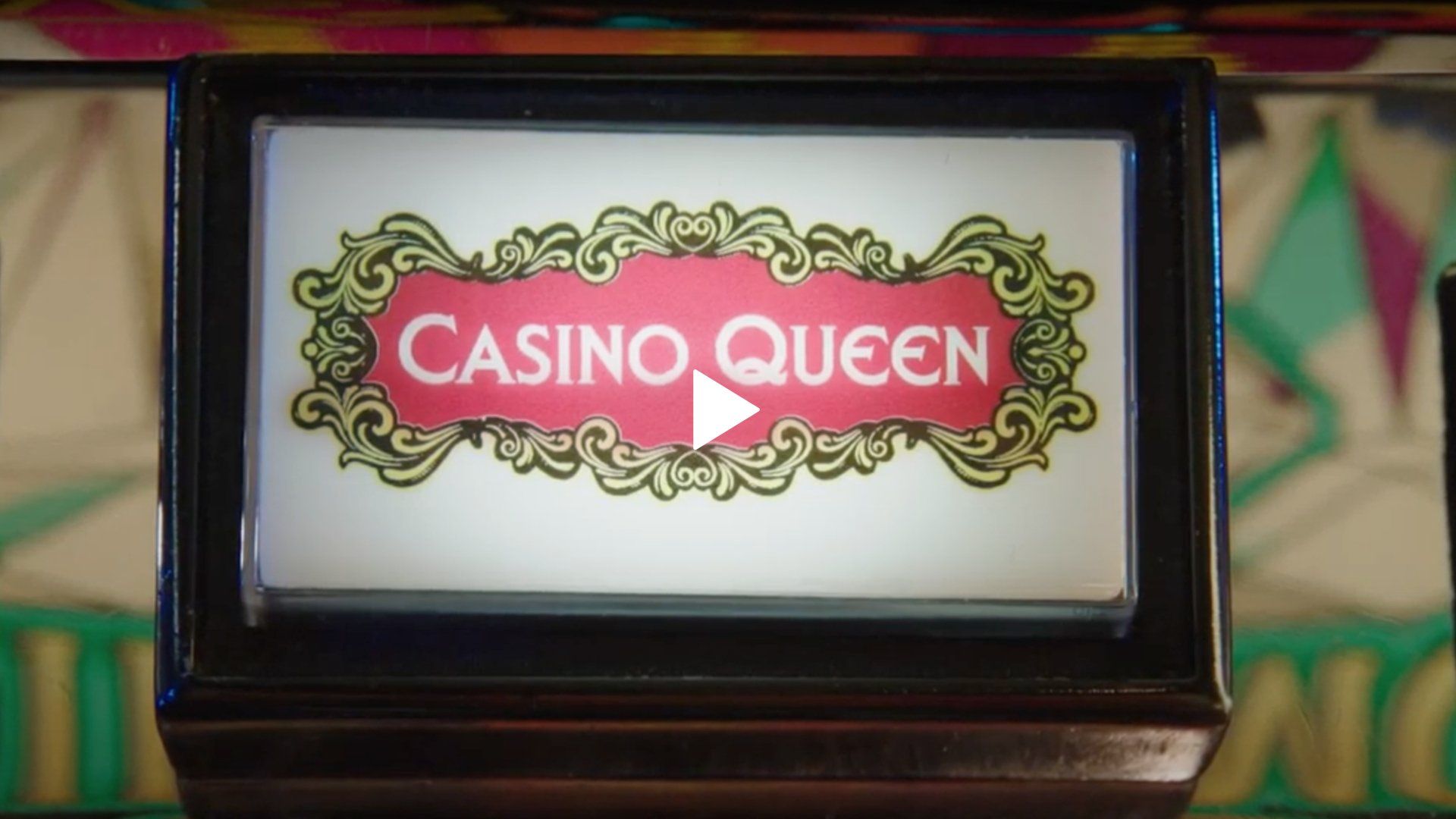 A sign that says casino queen on it