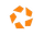Orange abstract star logo.