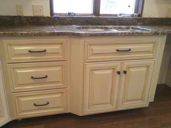 off white kitchen sink under cabinet