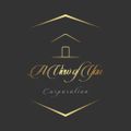 Gold “A Crew of Go” corporation logo on a dark background with a stylized house icon and geometric lines