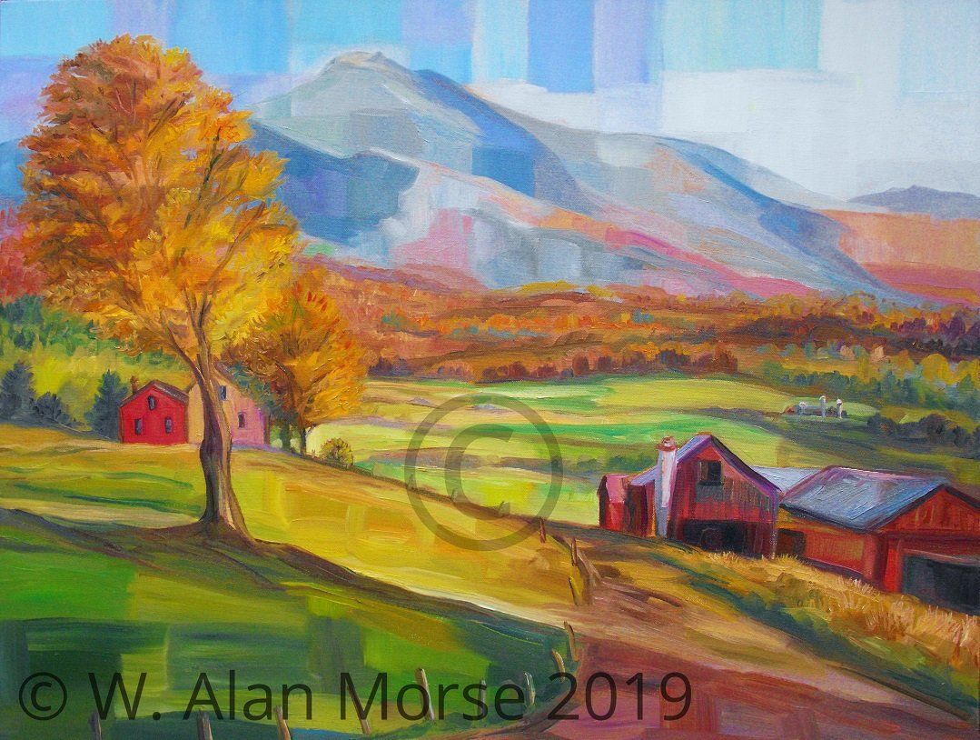 Oil Painting of Bryce Hill Road Landscape Scene