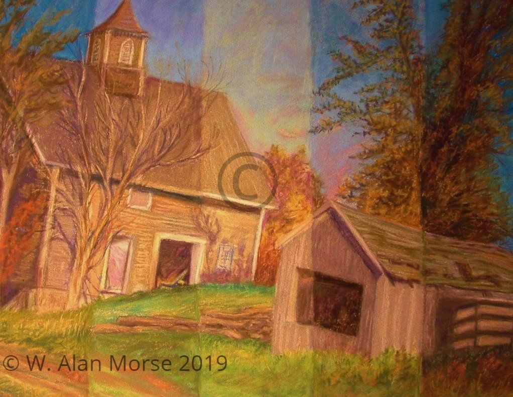 Pastel Painting of a farm scene by landscape artist and painter Wayne Alan Morse
