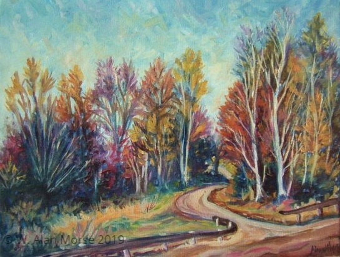 Colorful landscape impressionism painting