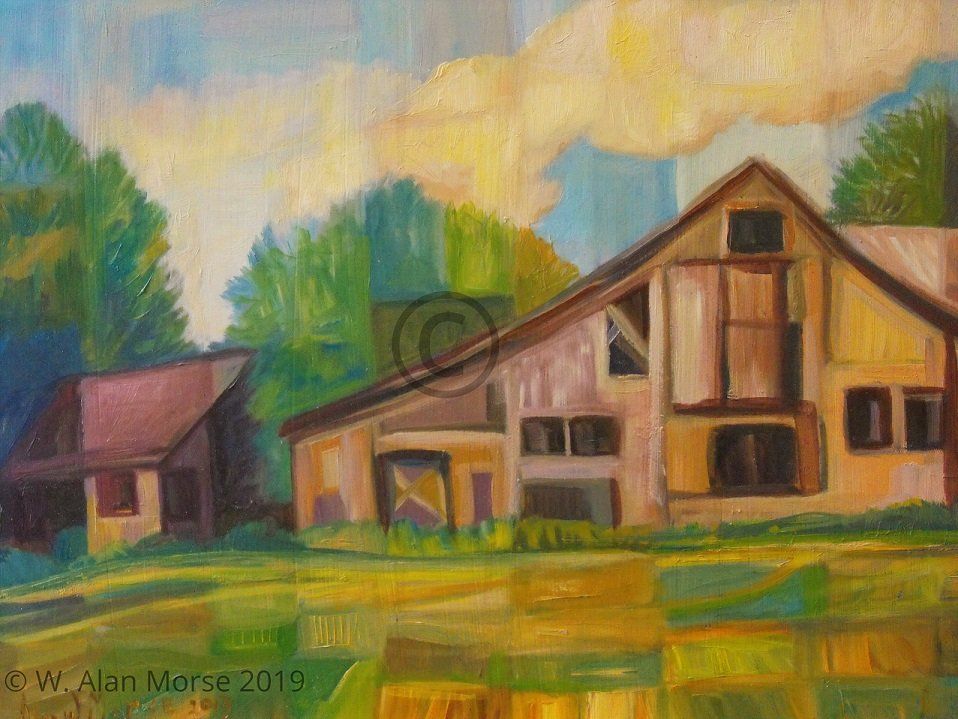 Geometric Farm Painting